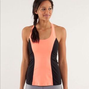 Lululemon Athletica Surf Bonded Women’s xs Black and Coral Racerback Tank Top